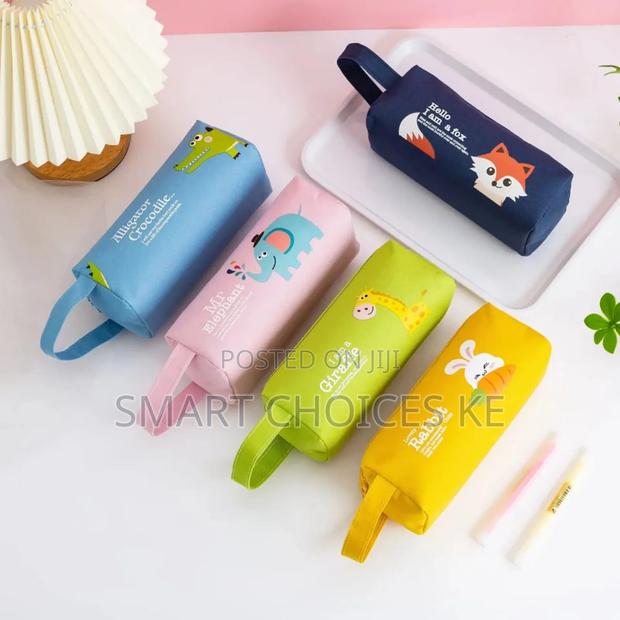 Portable Canvas Pencil Case School Supplies Storage Bag
