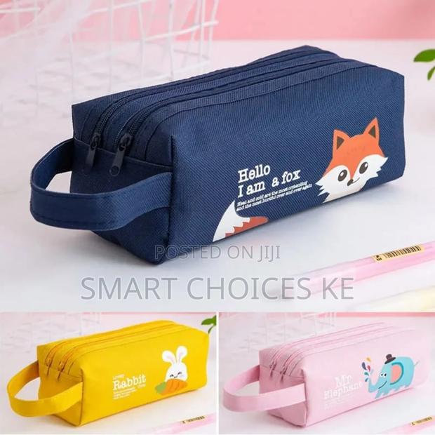 Portable Canvas Pencil Case School Supplies Storage Bag - thumbnail 2