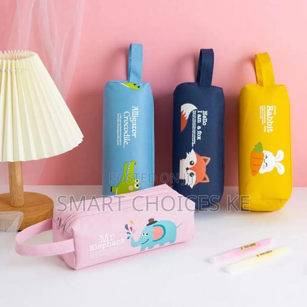 Portable Canvas Pencil Case School Supplies Storage Bag - thumbnail 3