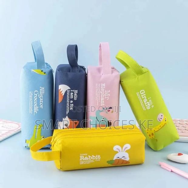 Portable Canvas Pencil Case School Supplies Storage Bag - thumbnail 4