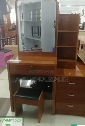 Brown Portable Dressing Table + Sliding Mirror BT-1