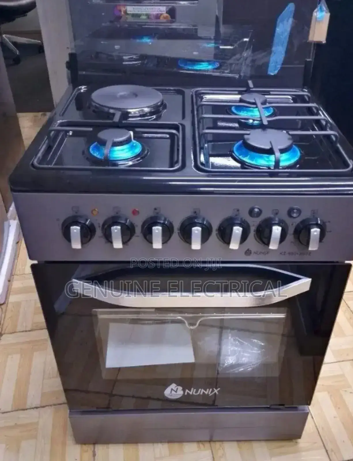 Nunix Standing Cooker, 60x60cm, 3+1 With Electric Oven