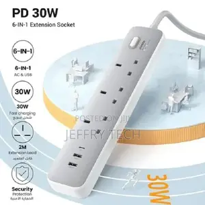 UGREEN 30W 3 AC Power Strip With Master Switch (2A1C) -CD286