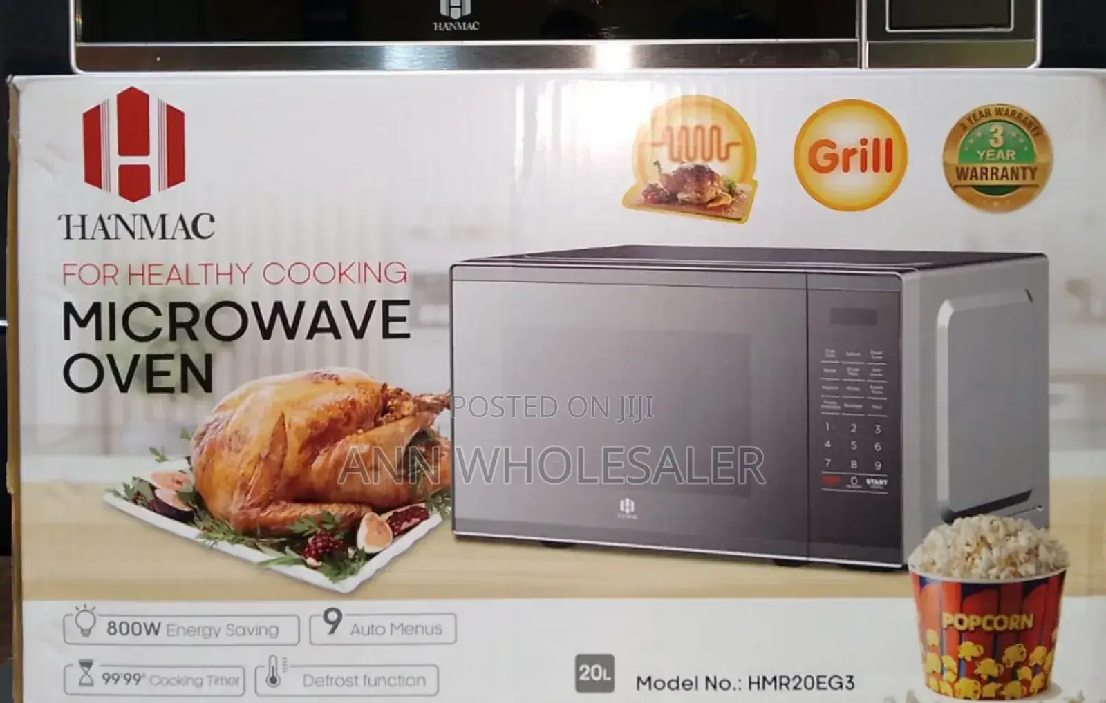 Silver Hanmac 20litres Digital Plus Grill Microwave H10