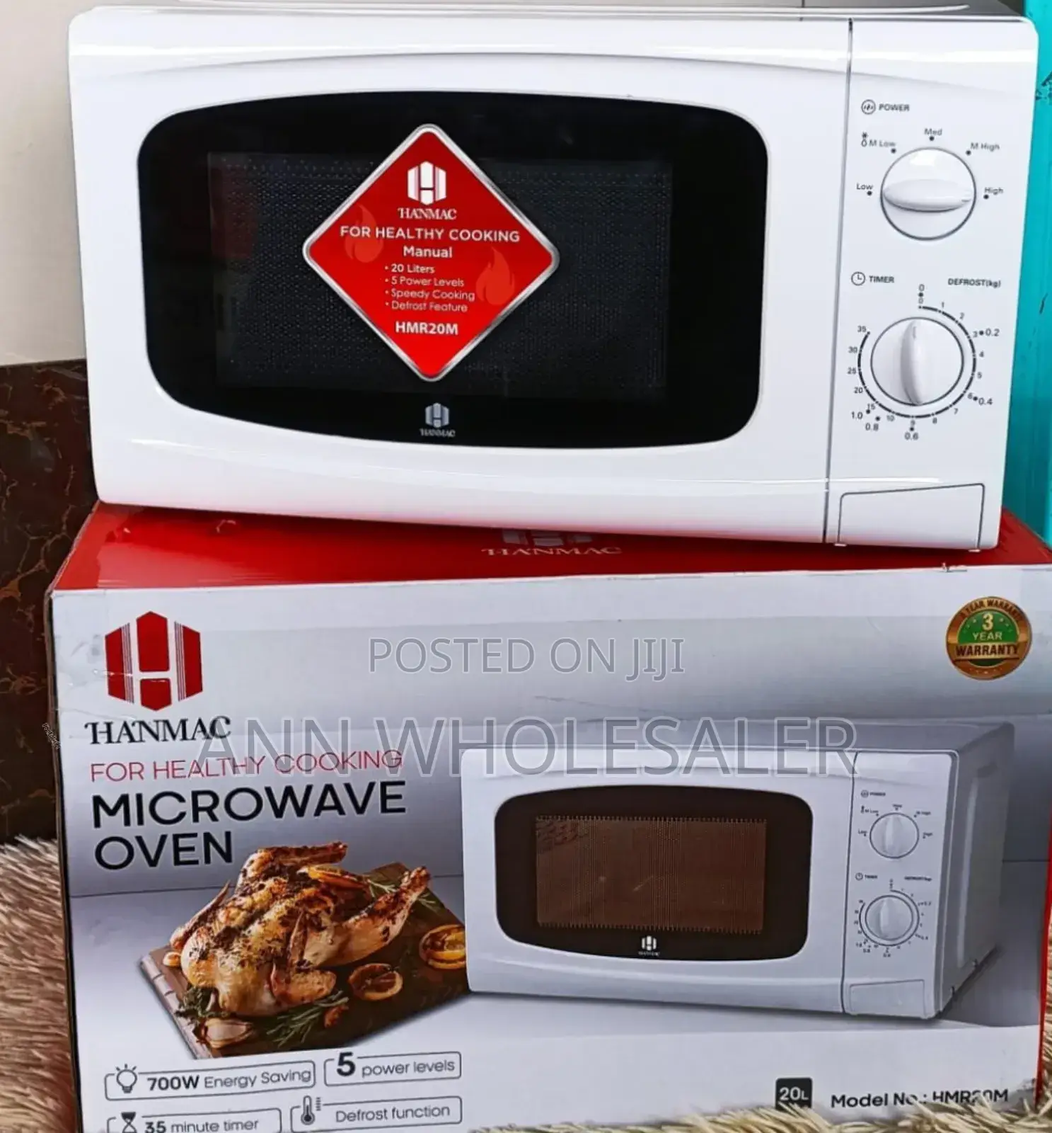 Hanmac 20L Manual White Microwave (3 Years Warranty) HM2