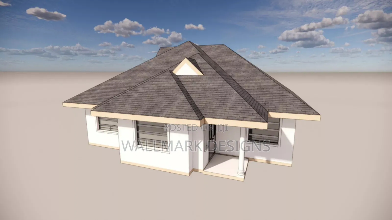 Bungalow,Floor Plan, 3d Rendering and Architectural Design.