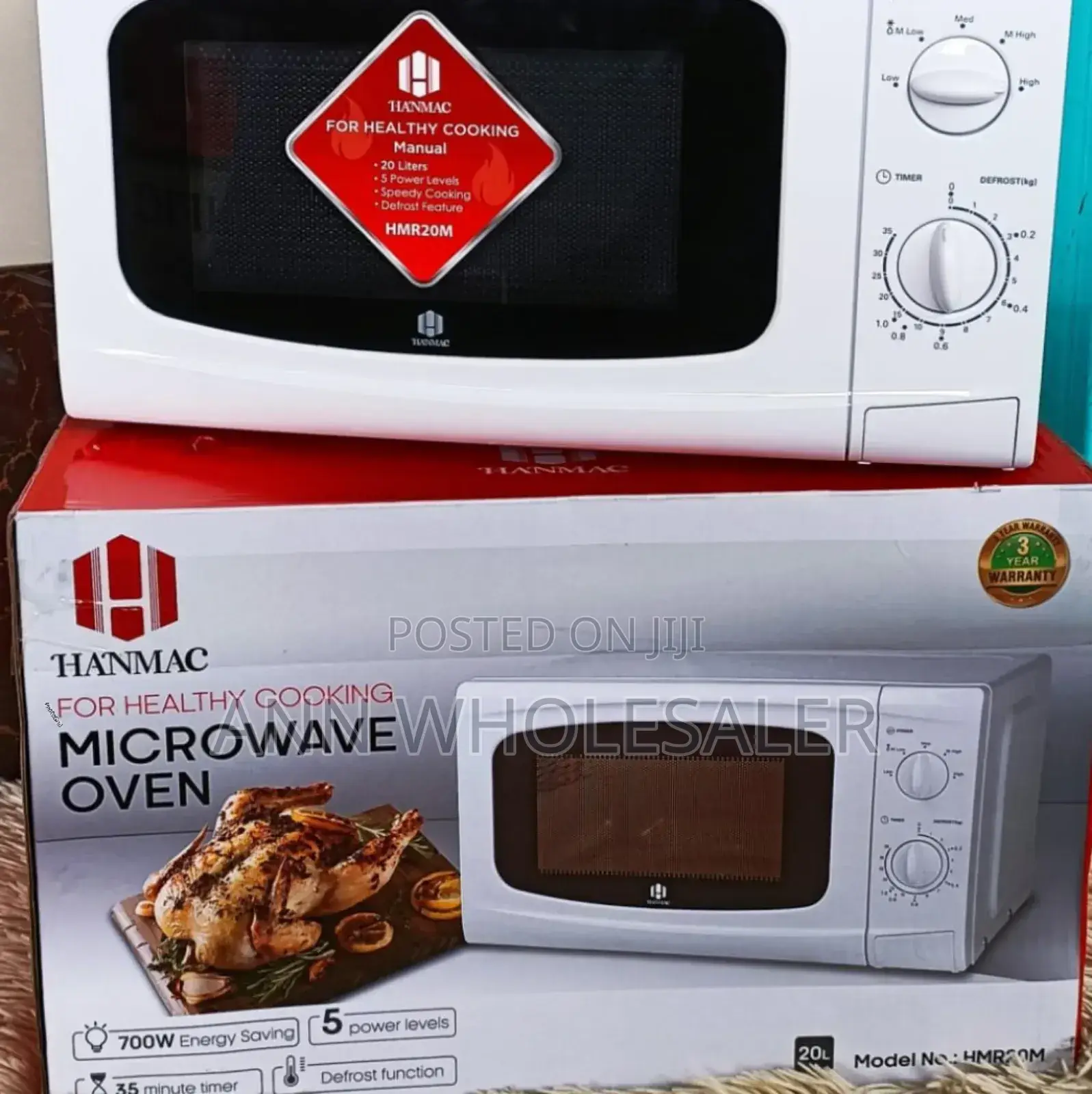 Hanmac 20L Manual White Microwave (3 Years Wty) HM2