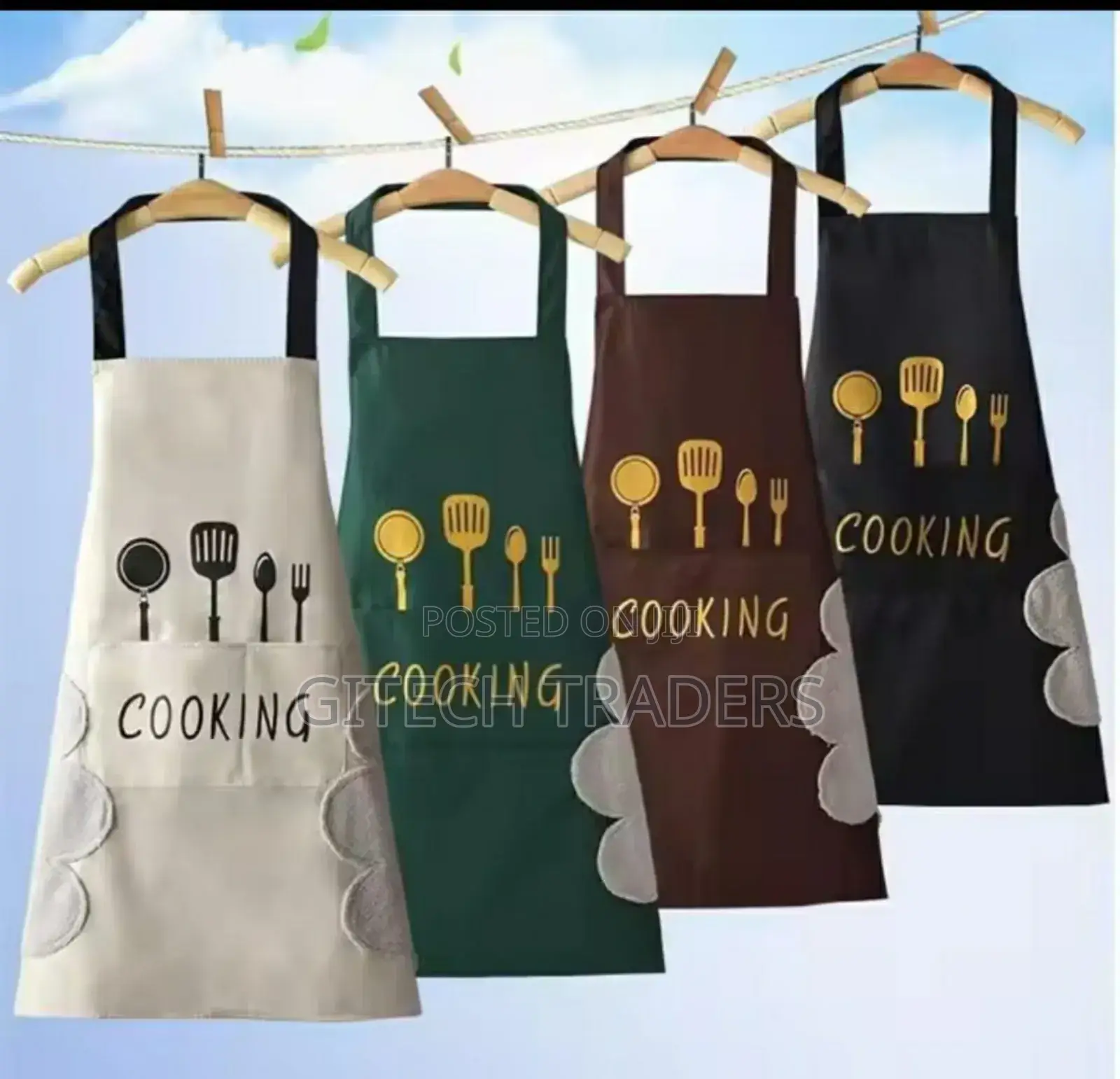 HAND-WIPING Kitchen Cooking Apron//Oil-Proof*