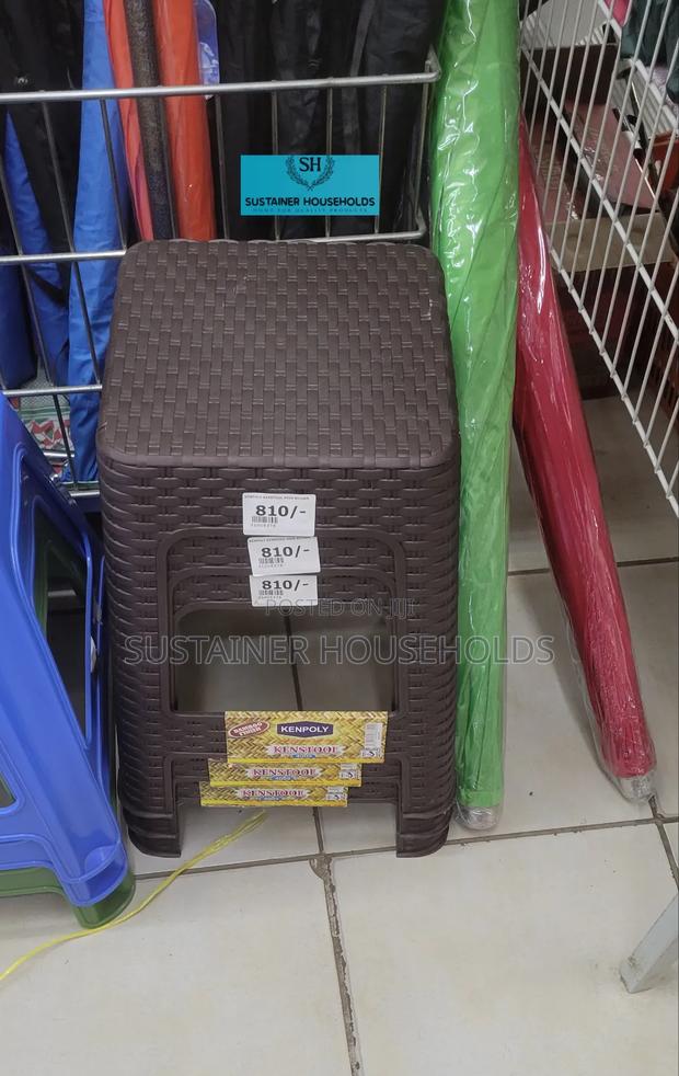 Plastic Stools, Bamboo Finish in Brown Now Available