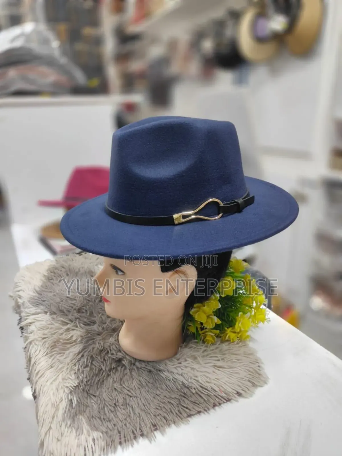 Black and Navy Wide- Brim- Fedora Quality Hats 700