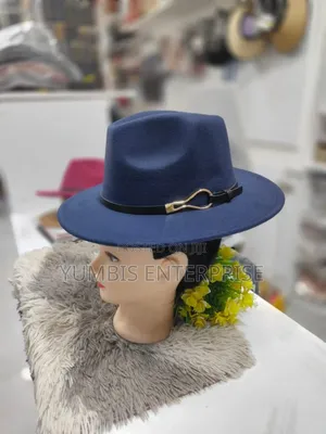 Black and Navy Wide- Brim- Fedora Quality Hats 700