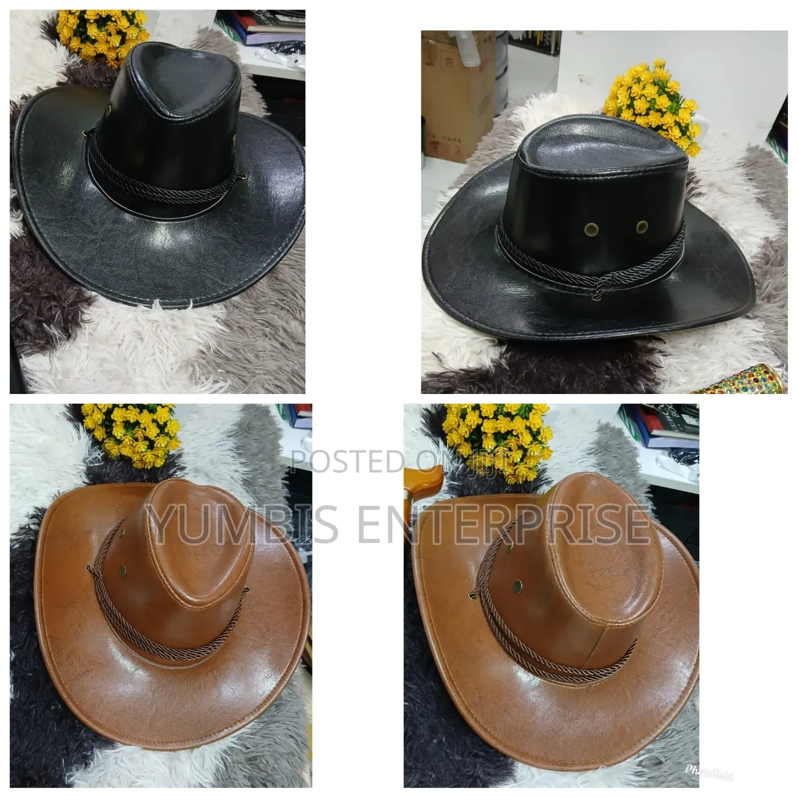 Leather Unisex Quality Cowboy Events Hat's (Cowboy) Hats
