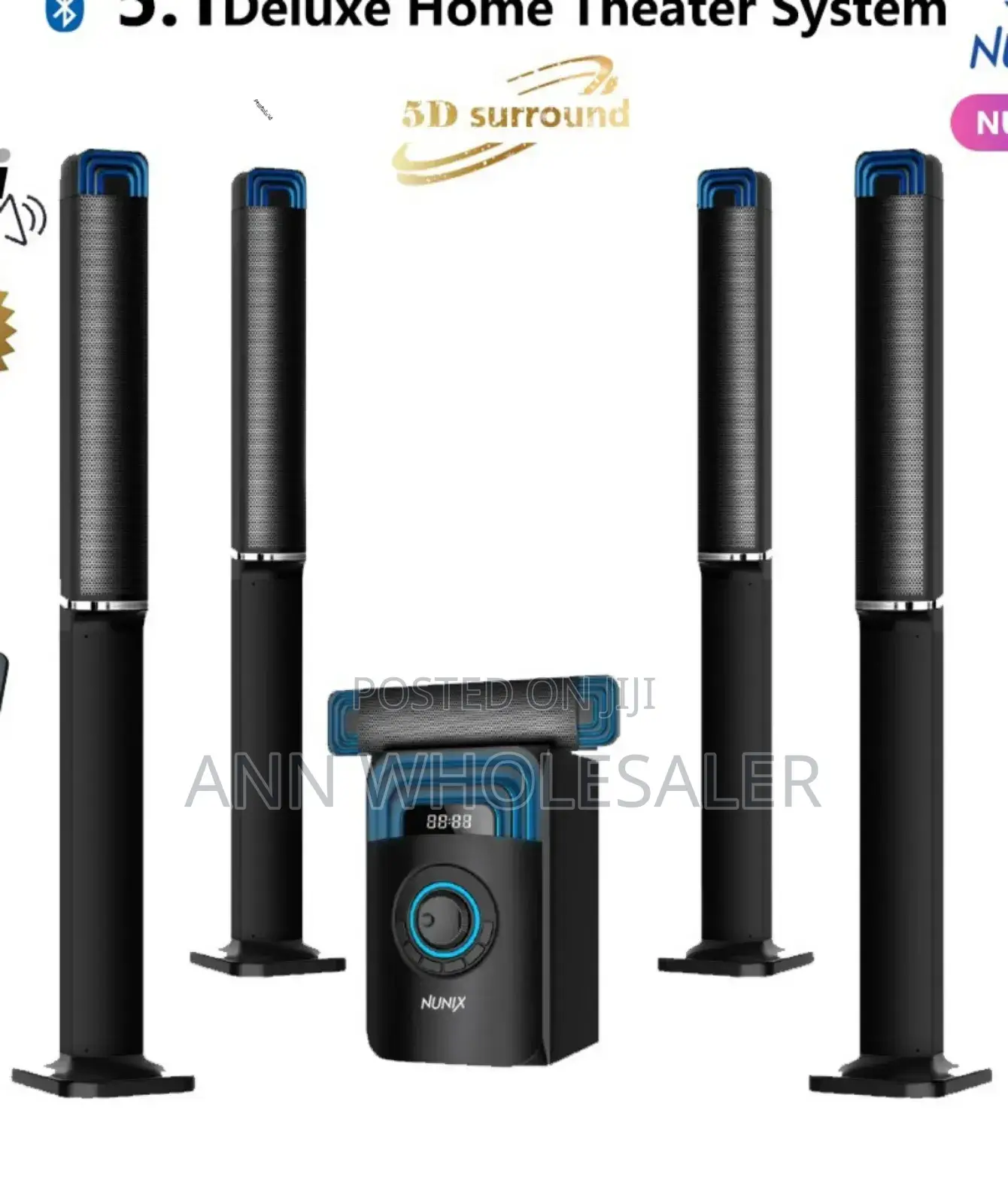 Nunix 5.1 Deluxe Home Theater System Super Music System N/T