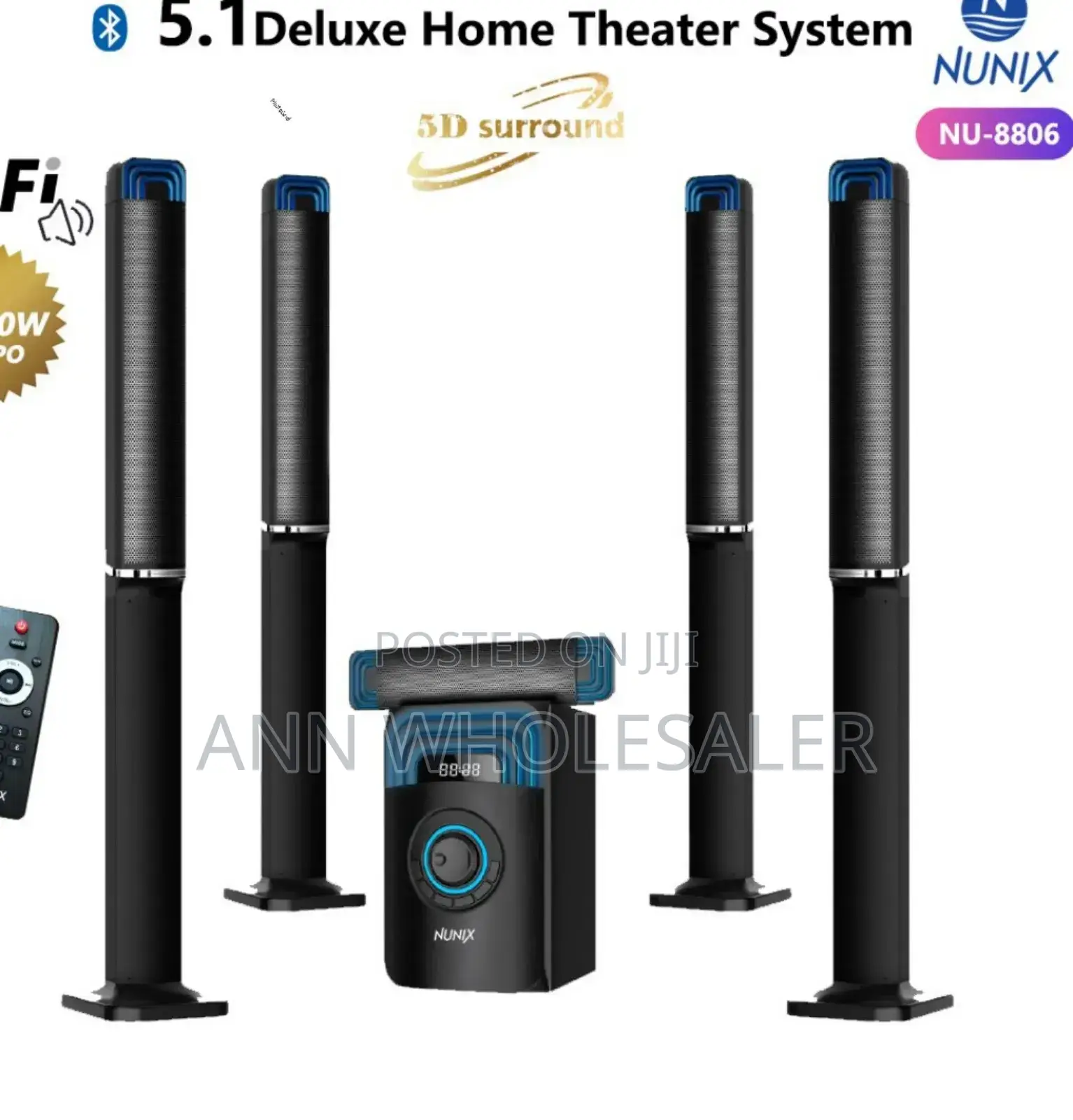 Nunix 5.1 Deluxe Home Theater Music System N/T