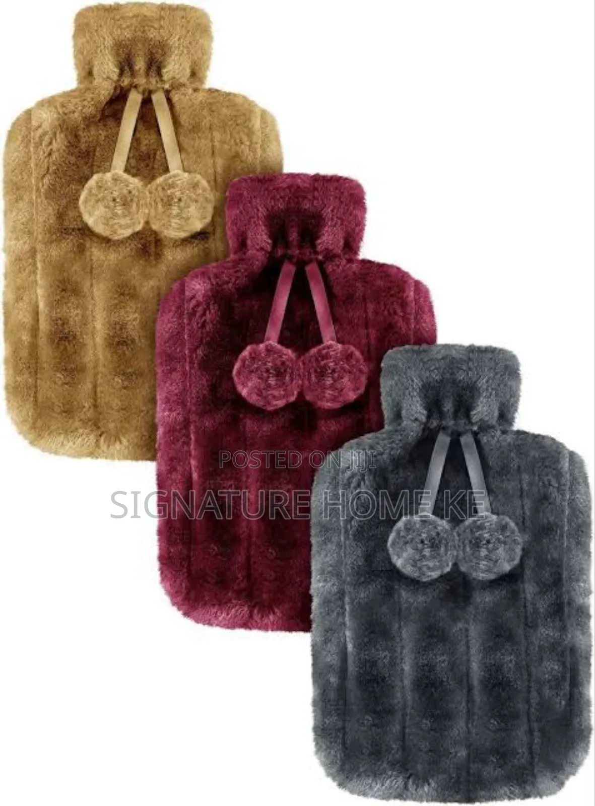 Fluffy Fabric 2L Hot Water Bottle Bag