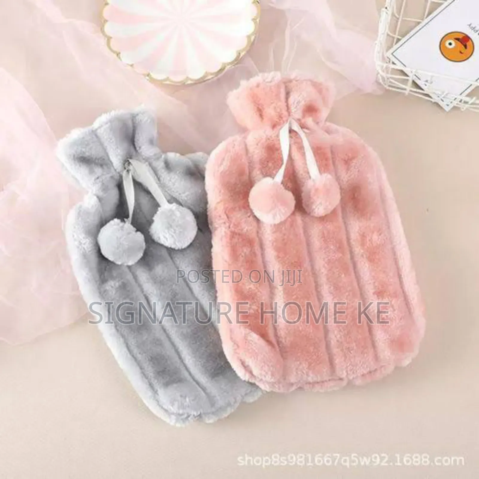 Fluffy Fabric 2L Hot Water Bottle Bag