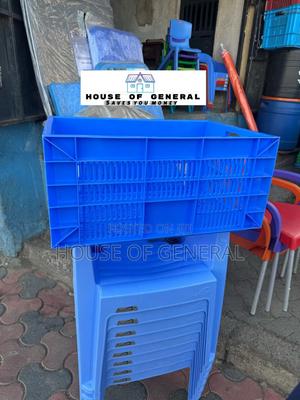 Blue Heavy Duty Storage Plastic Crates Plastic Crates - thumbnail 2