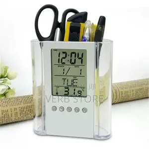 Pen Pencil Holder/Organizer, Digital LCD Desk Pen Holder,