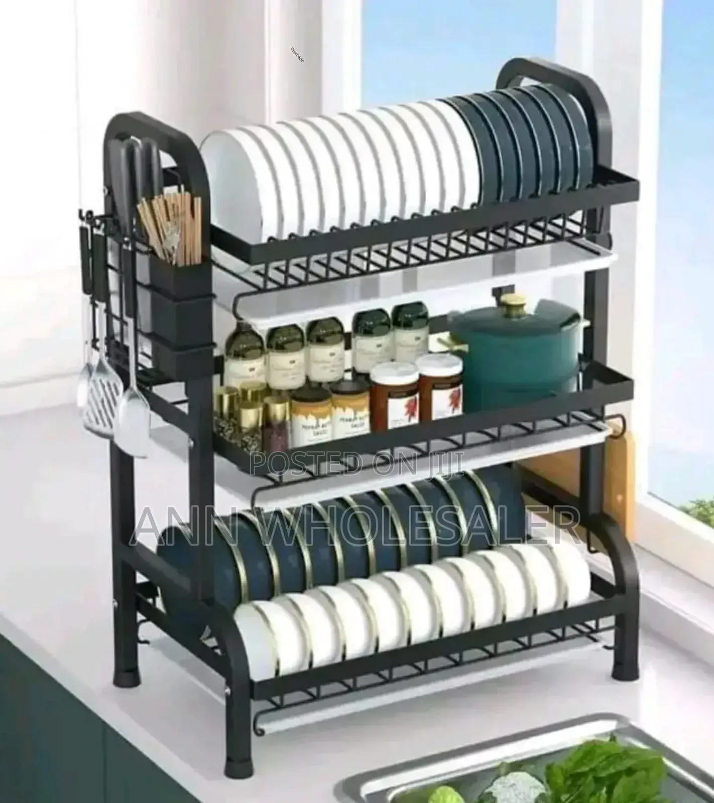 3 Tier Carbon Steel Dish Rack D/3