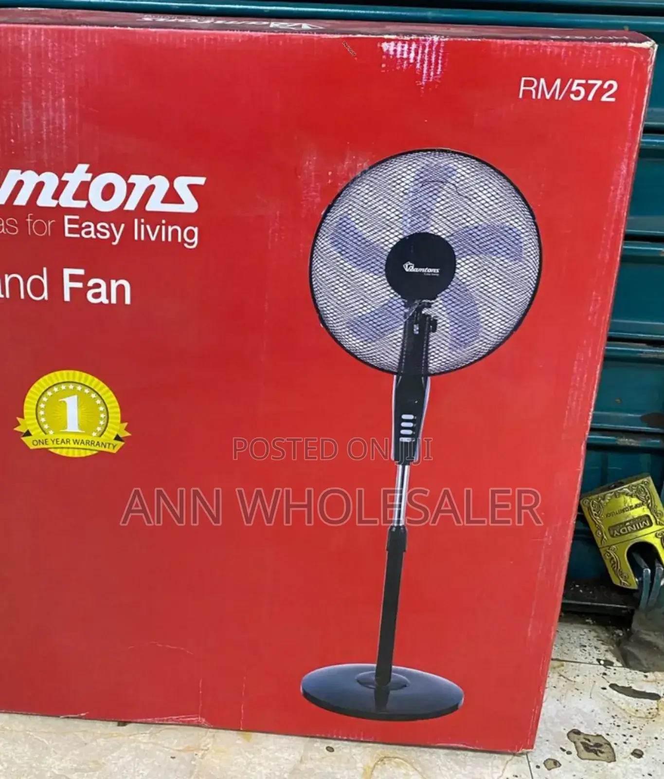 Ramtons RM/572 - Black Econo Standing Fan - 3 Speed RM/3S