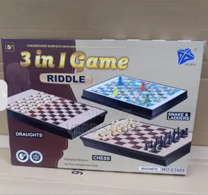 3 in 1 Riddle Game Chess, Draughts,Snake and Ladder