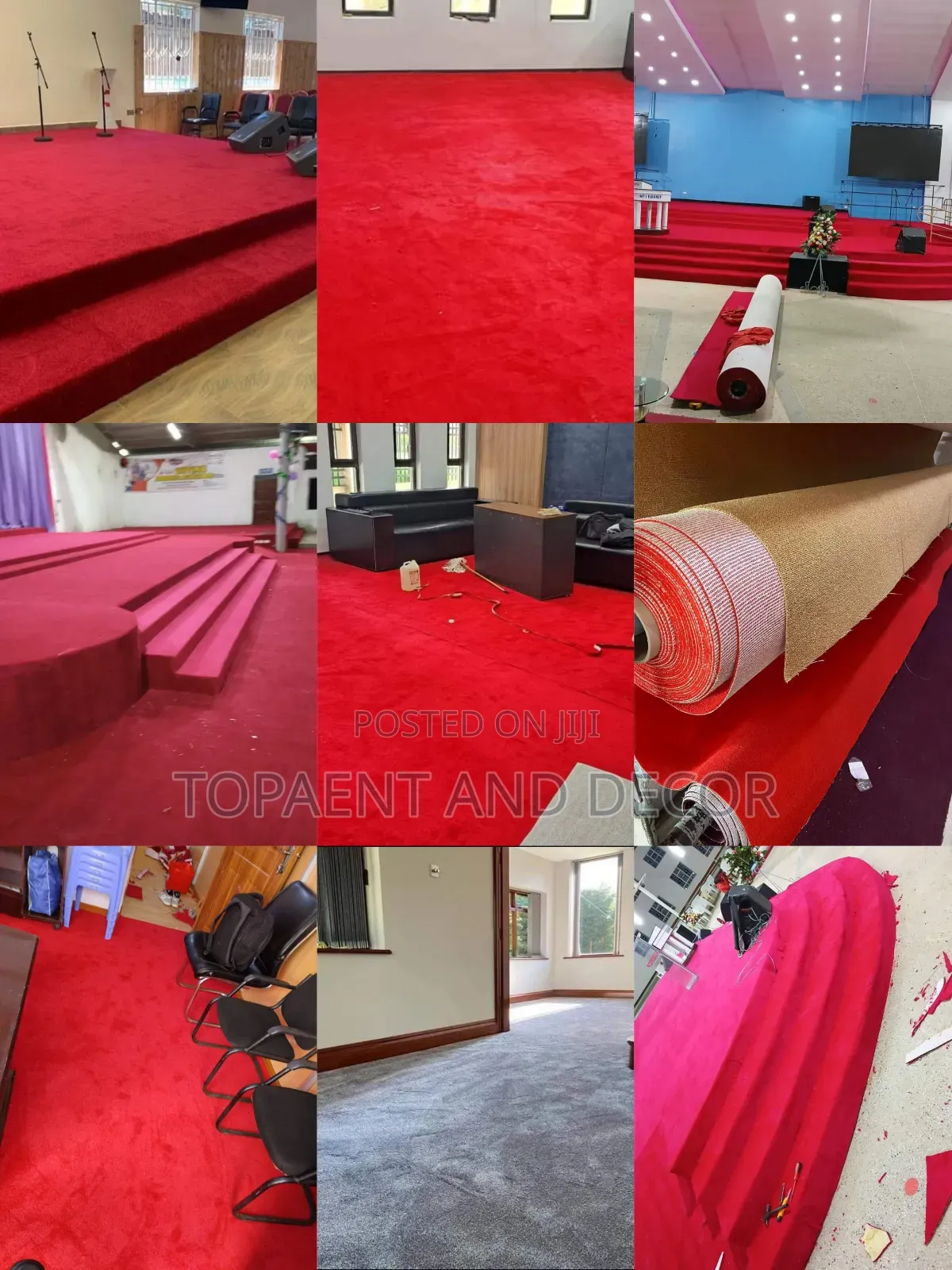 Multipurpose Red Carpets Floor Decor Wall to Wall Carpets