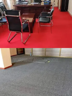 Plain Red and Grey Office Flooring Carpets Wall to Wall Rugs