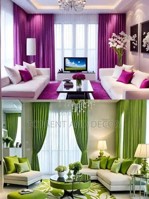Purple Window Curtains and Green House Window Curtain Drapes