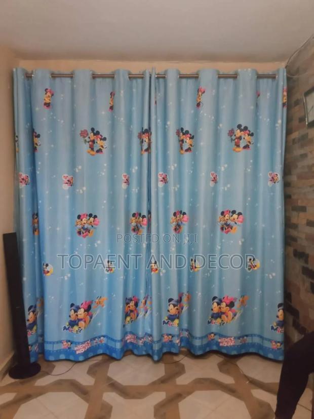 Boys Bedroom Kids Cartoon Window Curtains and Sheers