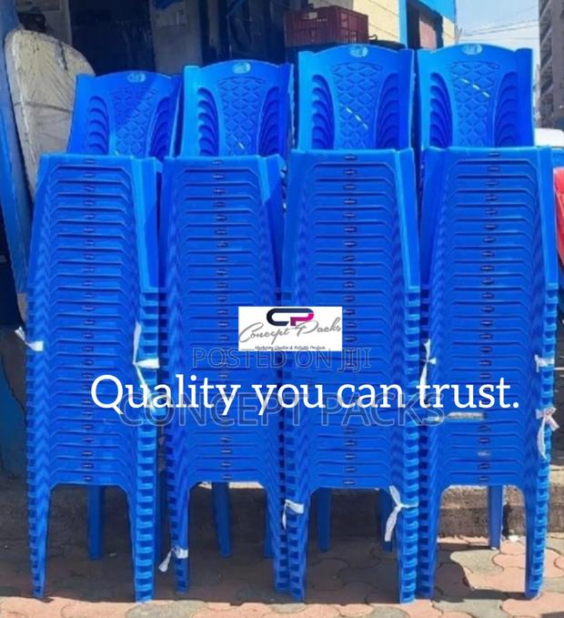 50pcs Blue Kenpoly Armless Chairs. - main view