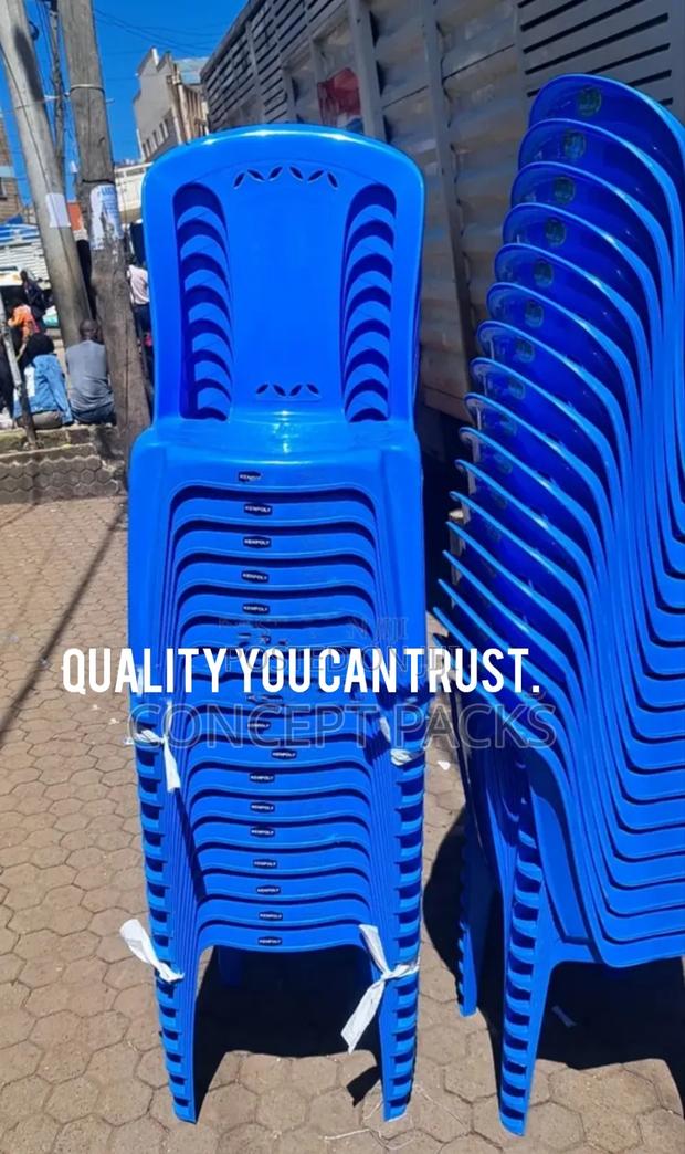 10PCS - 2006 Blue Heavy Duty Armless Kenpoly Chair. - main view