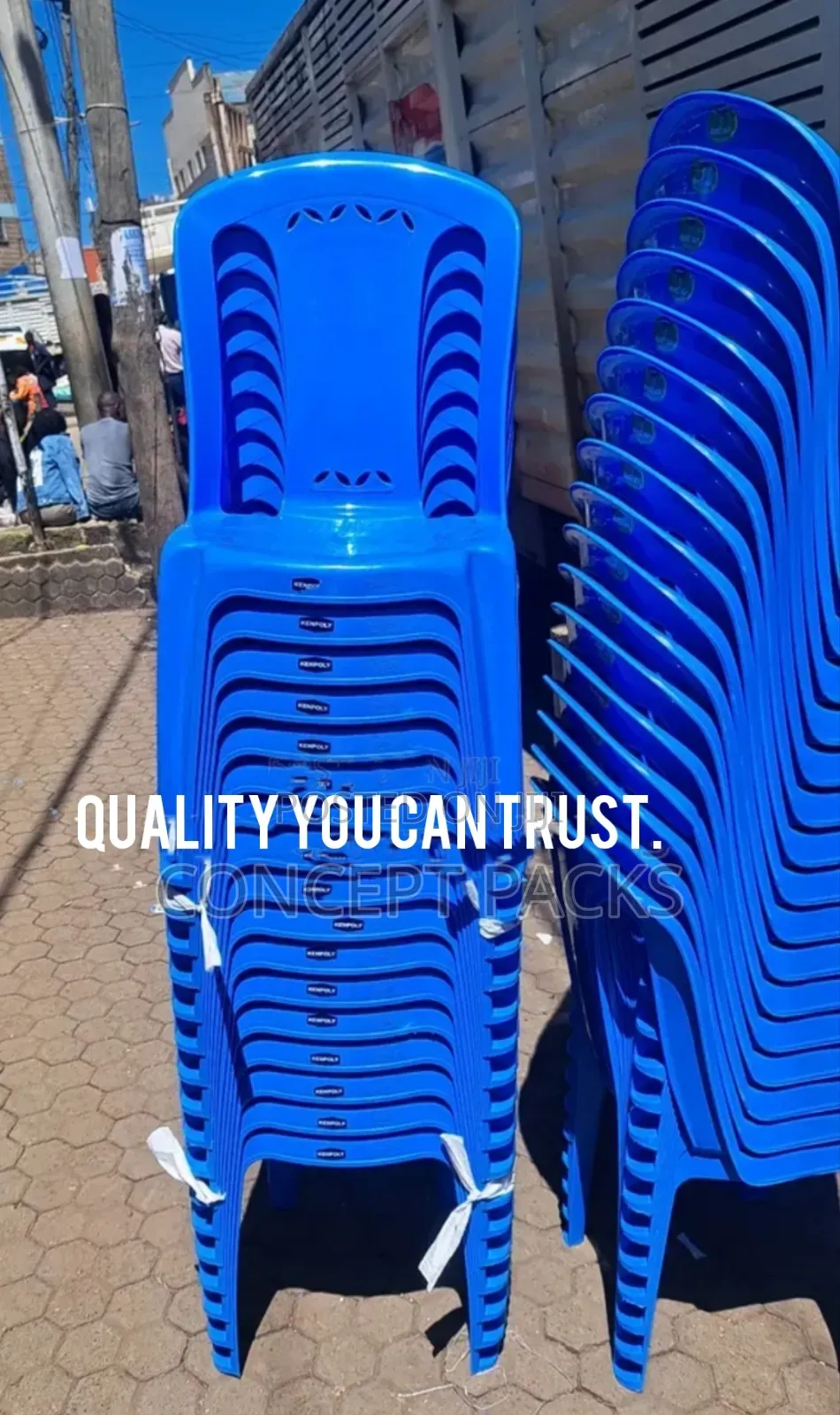 10PCS - 2006 Blue Heavy Duty Armless Kenpoly Chair.