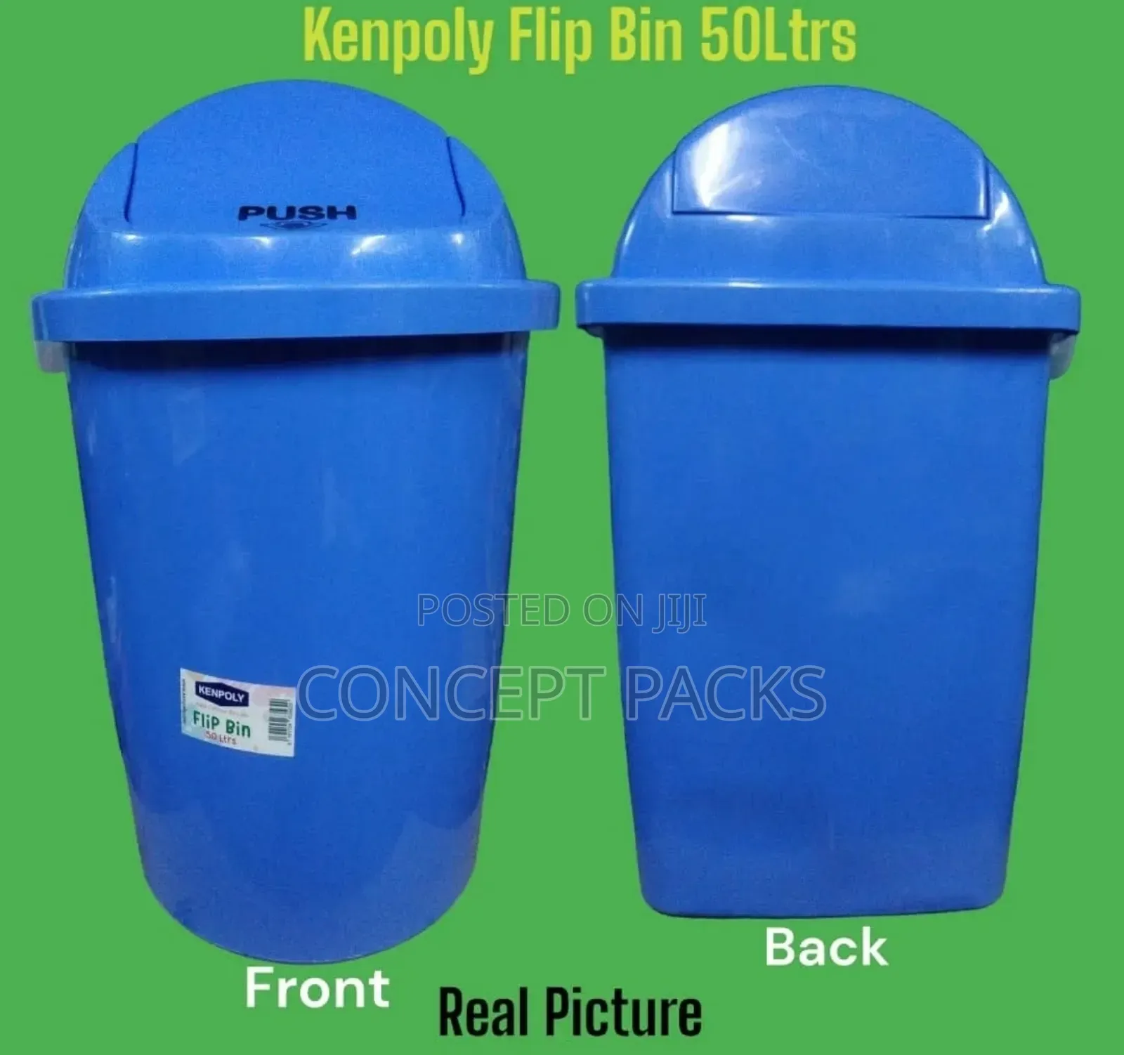 50L Kenpoly Flip Dustbin Trash Bin