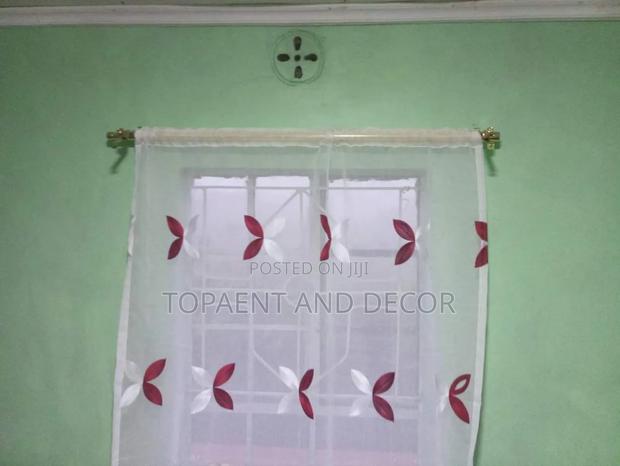 White and Maroon Flowered Window Sheers Quality Sheers