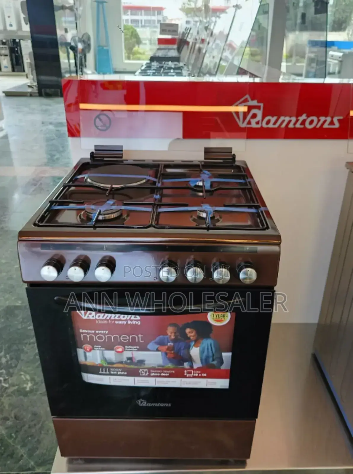 Ramtons Free Standing Cooker 60*60 3G+1E Electric Oven RM/3G