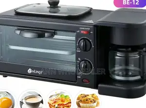 Nunix 3 in 1 Breakfast Maker; Toaster,Oven, Coffee Maker Rm4
