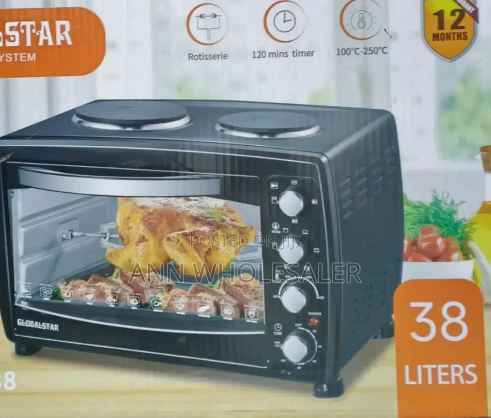 38 Litres Globalstar With Rotisserie, Hot Plate G38L