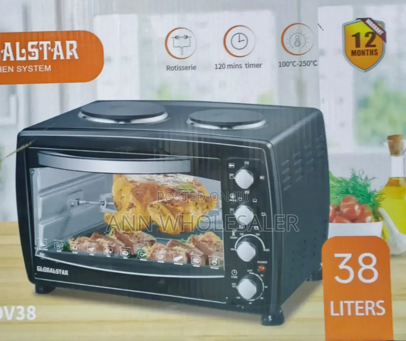 38 Litres Globalstar With Rotisserie, Two Hot Plate G38L