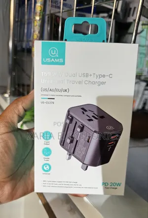 Usams 20watts Power Adapter With Dual Ports Type C +Usb