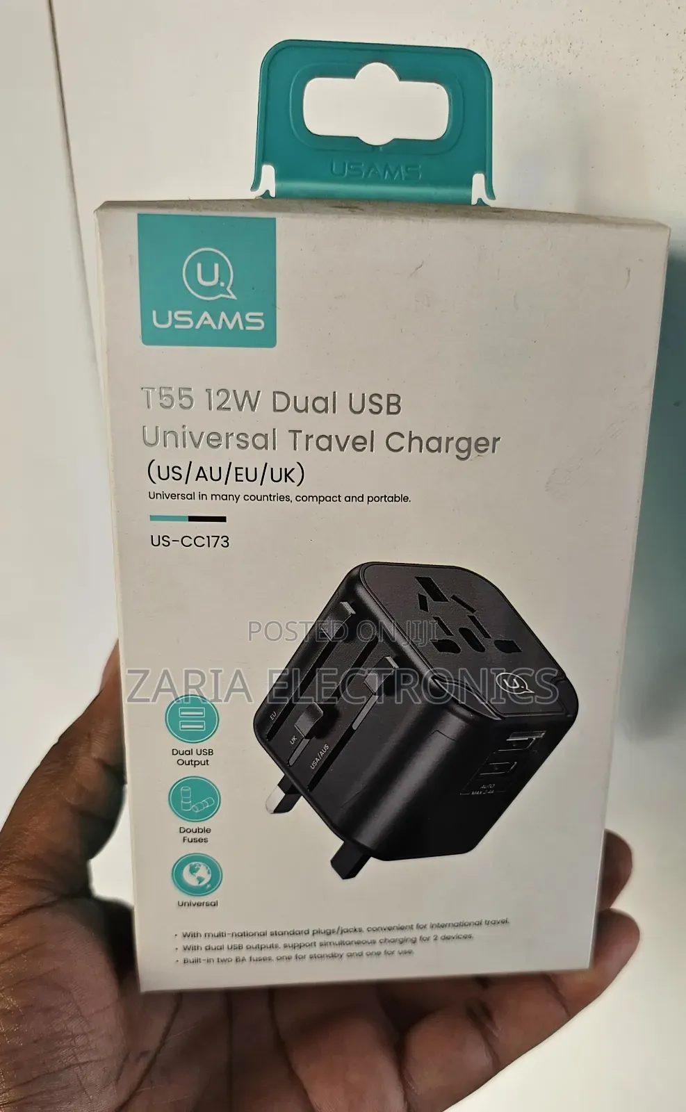 Usams 12watts Power Adapter With Dual Usb Travel Adapter
