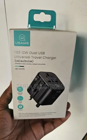 Usams 12watts Power Adapter With Dual Usb Travel Adapter