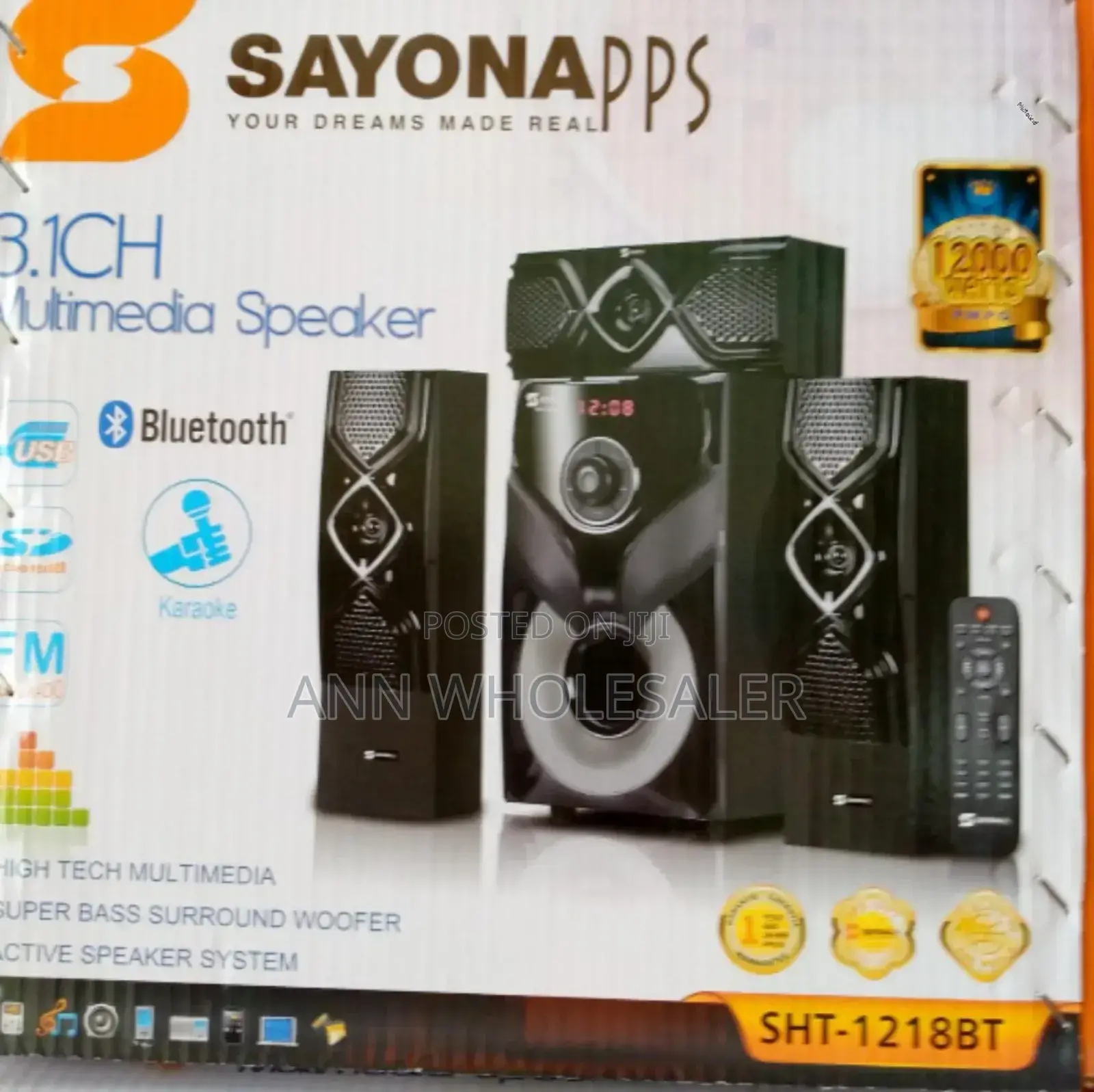 Sayona 3.1 Channel Subwoofer SHT 1217BT PPS