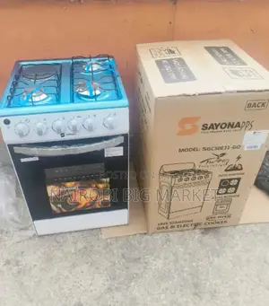 White Sayona 3g+1E Free Standing Cooker With Gas Oven S3G+1E