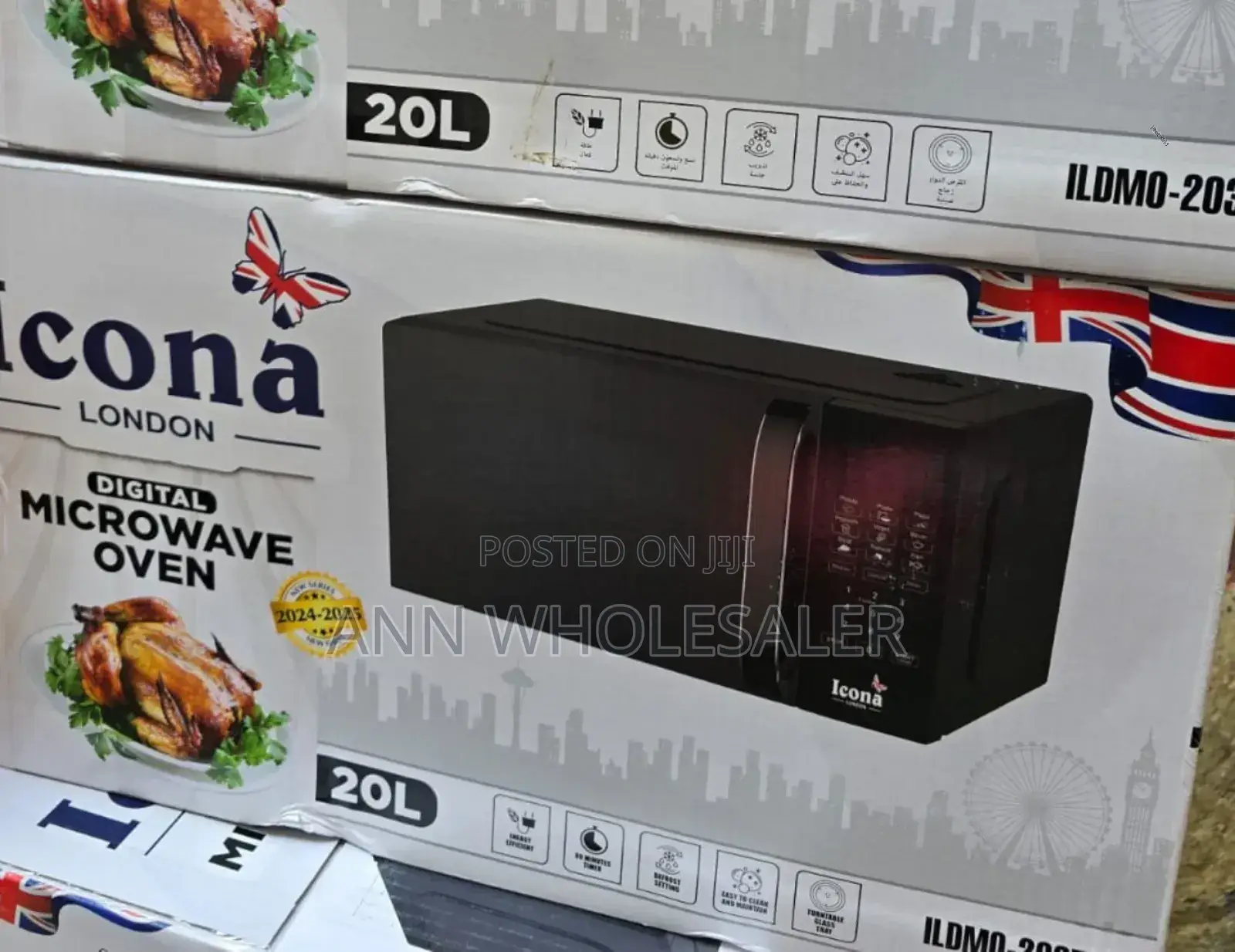 Black 20ltrs Icona Digital Microwave IC20L