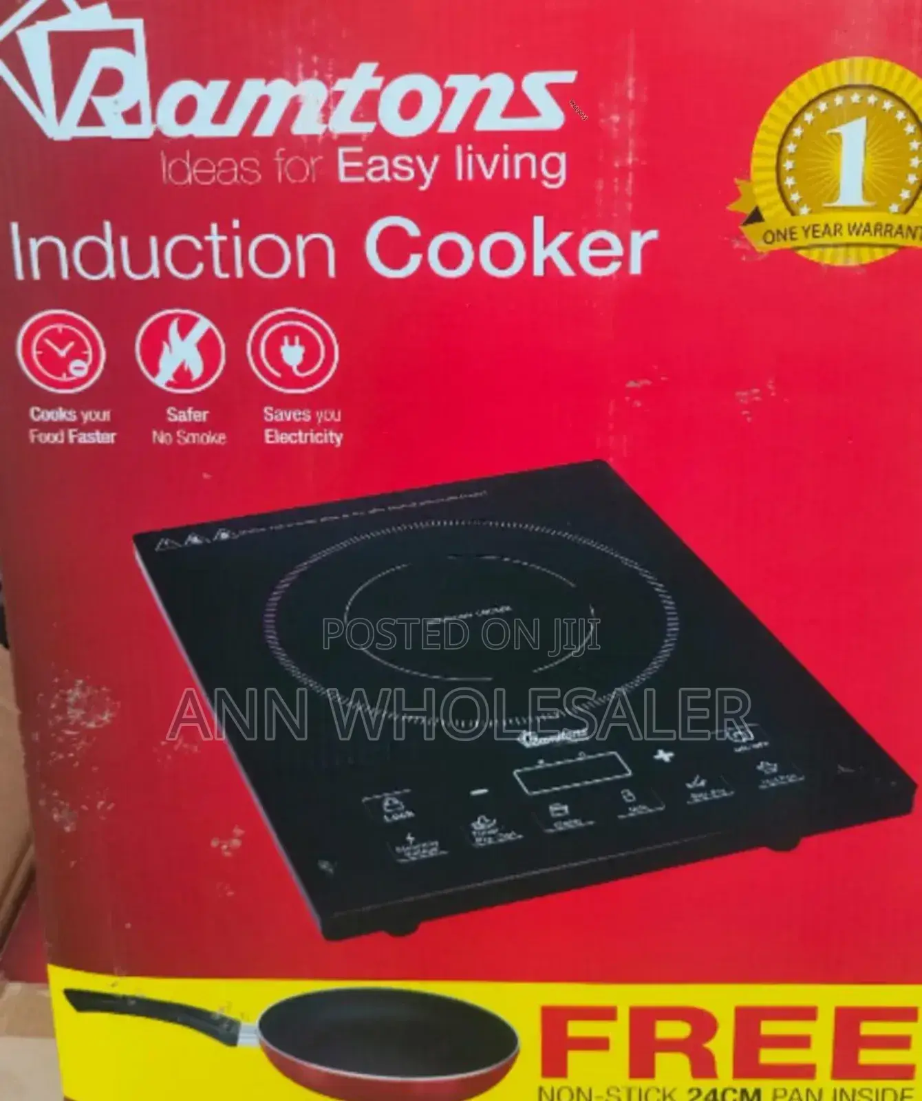 Ramtons Induction Cooker With Free 24 Cm Pan RM/I