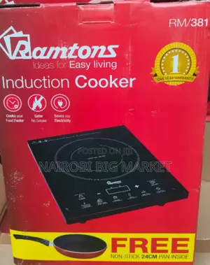 Ramtons Induction Cooker Plus Free 24 Cm Pan RM/I
