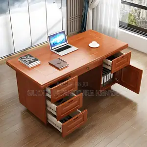 Office Tables:120cm Sleek Oak Writing Mahogany Senate Desk