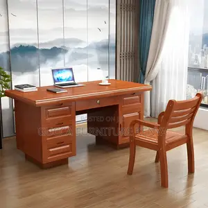 Office Tables:120cm Sleek Oak Writing Mahogany Senate Desk