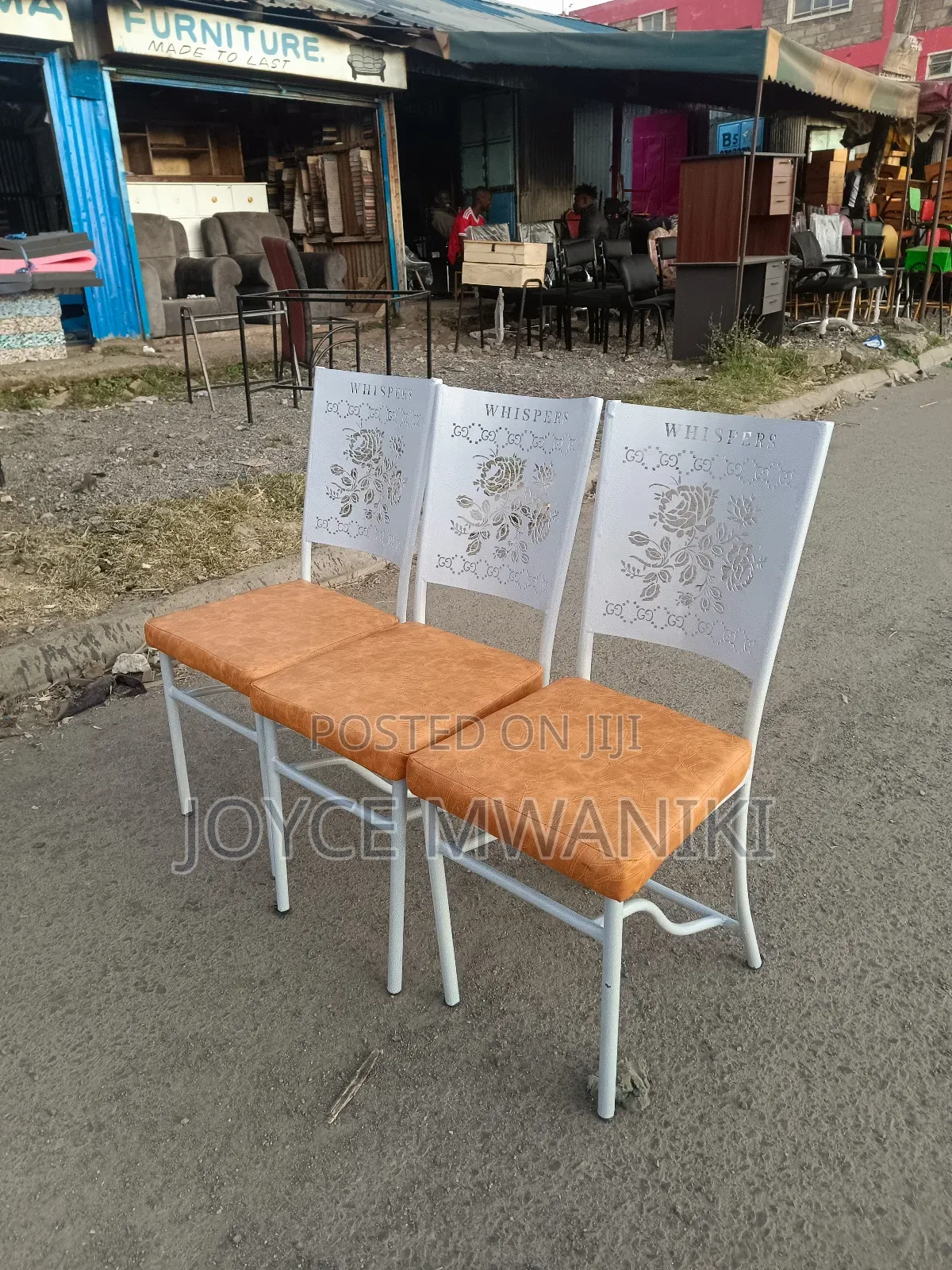 Antique White Coated, Mabati Chairs 
