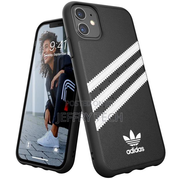iPhone 11 Case Adidas Cover - Black White TPU Three Stripes - main view